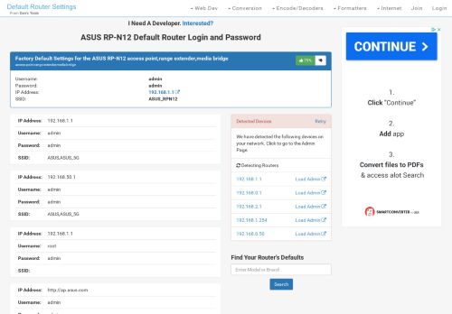 
                            9. ASUS RP-N12 Default Router Login and Password - Clean CSS