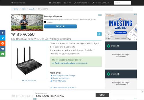 
                            7. ASUS RT-AC66U Default Password & Login, Manuals, Firmwares ...