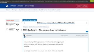 
                            12. ASUS Zenfone 5 — Não consigo logar no Instagram | Fórum AndroidPIT