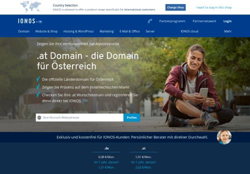 
                            9. .at Domain günstig kaufen | Jetzt die TLD für Österreich sichern | 1&1