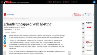 
                            6. @lantic uncapped Web hosting | ITWeb