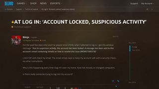 
                            7. At Log In: 'Account Locked, Suspicious Activity' - Technical ...