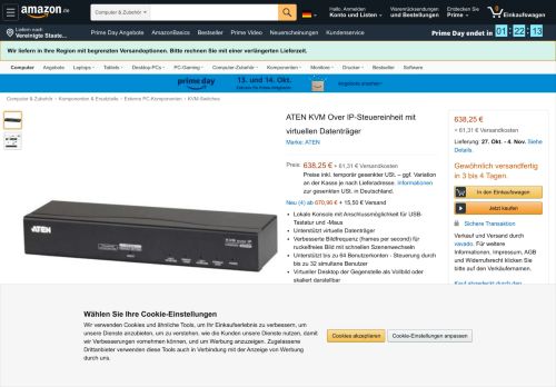 
                            11. Aten KVM over IP-Steuereinheit mit virtuellen: Amazon.de: Computer ...