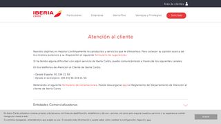 
                            9. Atención al Cliente | Iberia Cards