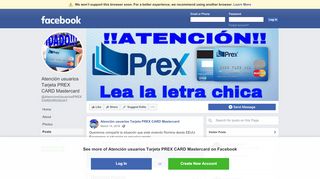 
                            6. Atención usuarios Tarjeta PREX CARD Mastercard - Posts | Facebook