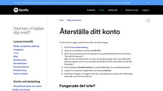 
                            6. Återställa ditt konto - Spotify