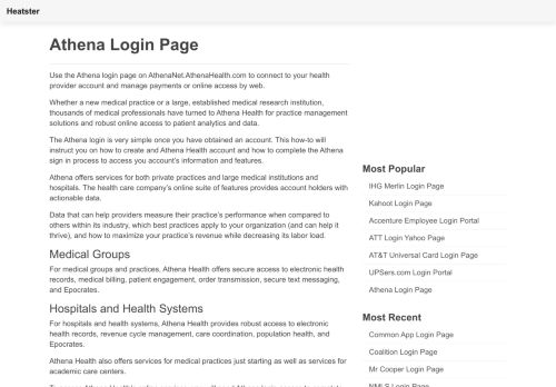
                            3. Athena Login - AthenaNet.AthenaHealth.com - Health Provider Account