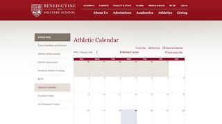 
                            10. Athletics - Calendar - Benedictine Military School