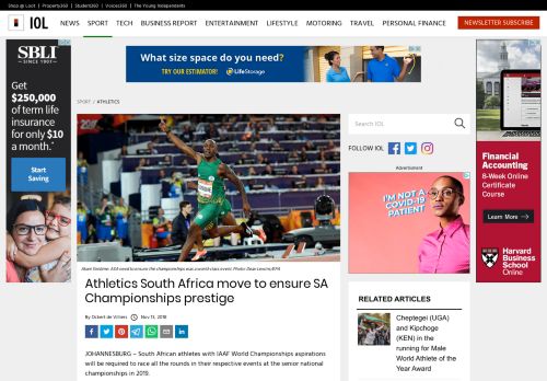 
                            10. Athletics South Africa move to ensure SA Championships prestige | IOL