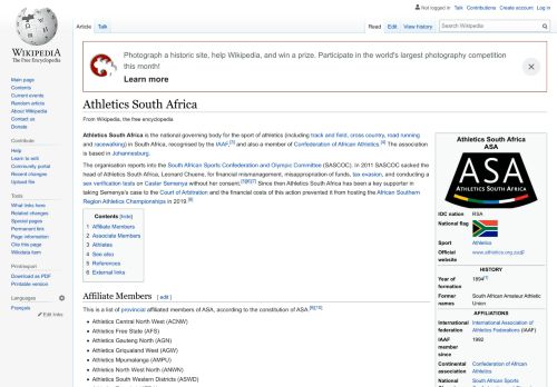
                            13. Athletics South Africa - Wikipedia