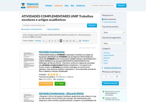 
                            8. ATIVIDADES COMPLEMENTARES UNIP Trabalhos e monografias ...