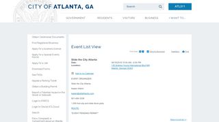 
                            6. Atlanta, GA : Event List View : Slide the City Atlanta