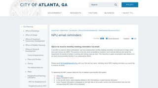 
                            11. Atlanta, GA : NPU email reminders