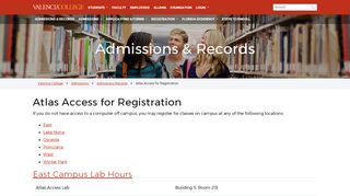 
                            2. Atlas Access for Registration | Valencia College