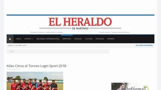 
                            11. Atlas Citrus al Torneo Login Sport 2018 - Diario el Martinense