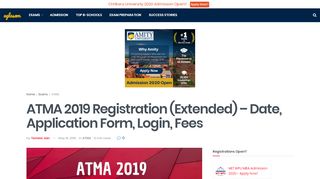 
                            5. ATMA 2019 Registration (Started) – Date, Application Form, Login ...