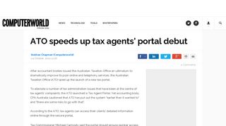
                            8. ATO speeds up tax agents' portal debut - Computerworld