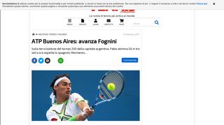 
                            7. ATP Buenos Aires: avanza Fognini - Il Tennis italiano