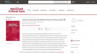 
                            10. Atrioventricular Nodal Reentrant Tachycardia - Advanced Critical Care