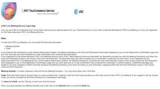 
                            6. AT&T Live Meeting Service Login Help - Teleconference.att.com