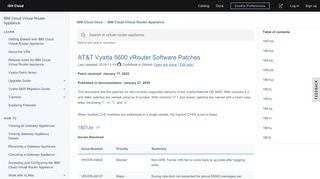 
                            11. AT&T Vyatta 5600 vRouter Software Patches - IBM Cloud
