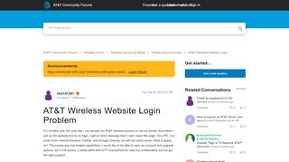 
                            1. AT&T Wireless Website Login Problem - AT&T Community