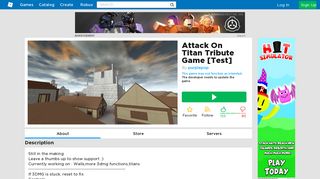 
                            6. Attack On Titan Tribute Game [Test] - Roblox