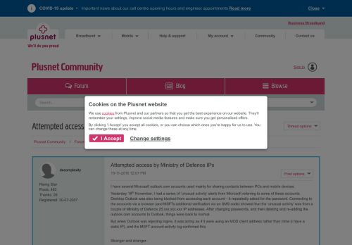 
                            10. Attempted access by Ministry of Defence IPs - Plusnet Community