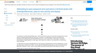 
                            1. Attempting to save password and username in Android studio with ...