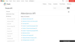 
                            11. Attendance API - API Attendance | Zoho People