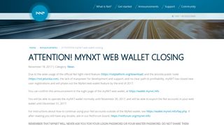 
                            2. ATTENTION! myNXT web wallet closing - Nxt - Nxt.org