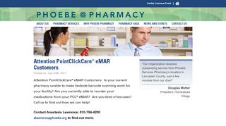 
                            5. Attention PointClickCare® eMAR Customers - Phoebe Pharmacy