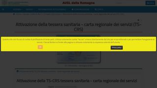 
                            12. Attivazione della tessera sanitaria - carta regionale dei servizi (TS-CRS)