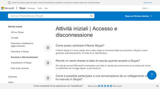 
                            6. Attività iniziali | Accesso e disconnessione - Skype Support