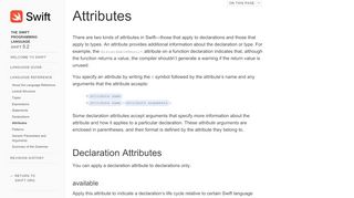 
                            4. Attributes — The Swift Programming Language (Swift 5)