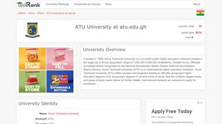 
                            5. ATU University at atu.edu.gh | Ranking & Review - uniRank