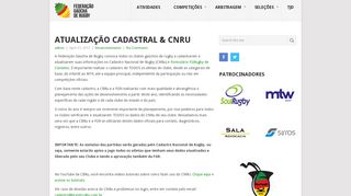 
                            7. Atualização Cadastral & CNRu – Federação Gaúcha de Rugby