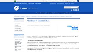 
                            6. Atualização de cadastro CANAC — ANAC