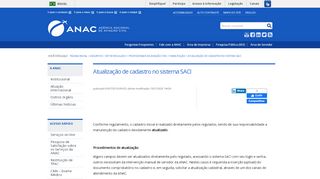 
                            2. Atualização de cadastro no sistema SACI — ANAC