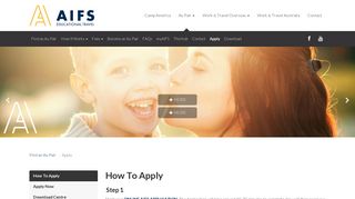 
                            9. Au Pair / Find an Au Pair / Apply | AIFS