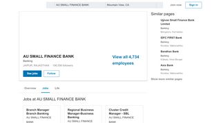 
                            8. AU SMALL FINANCE BANK: Jobs | LinkedIn