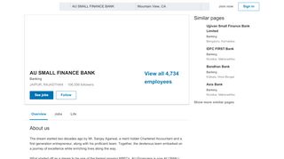 
                            9. AU SMALL FINANCE BANK | LinkedIn