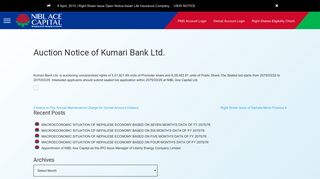
                            11. Auction Notice of Kumari Bank Ltd. • NIBL Ace Capital Limited