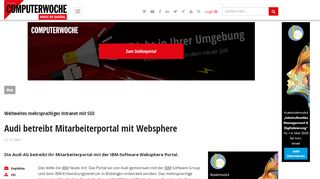 
                            7. Audi betreibt Mitarbeiterportal mit Websphere - Computerwoche