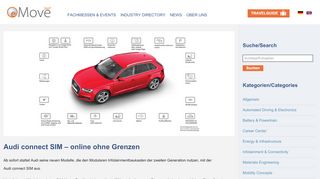 
                            8. Audi connect SIM – online ohne Grenzen – eMove360°