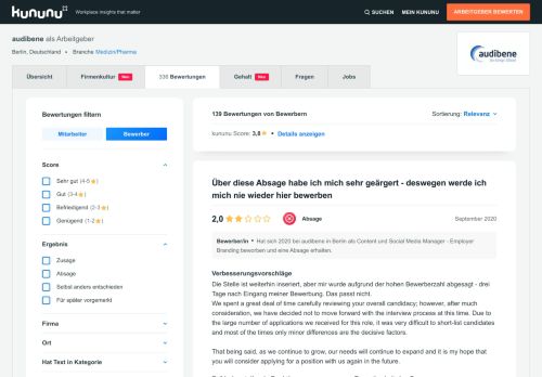 
                            7. audibene Bewerbung: 38 Vorstellungsgespräche | kununu