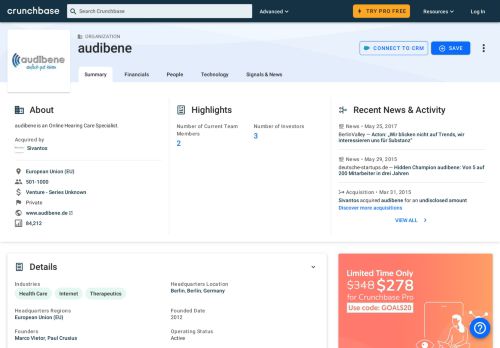
                            9. audibene | Crunchbase