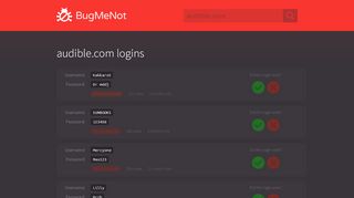 
                            5. audible.com passwords - BugMeNot