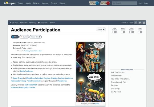 
                            9. Audience Participation - TV Tropes