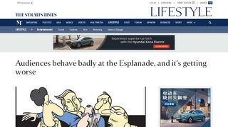 
                            11. Audiences behave badly at the Esplanade, and it's getting worse ...